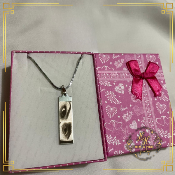 Customized Jewelry Rectangle Eye Pendant with Gift Box | Gold | Silver - Image 2