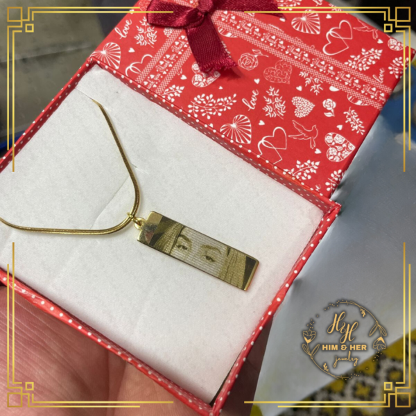 Customized Jewelry Rectangle Eye Pendant with Gift Box | Gold | Silver - Image 3