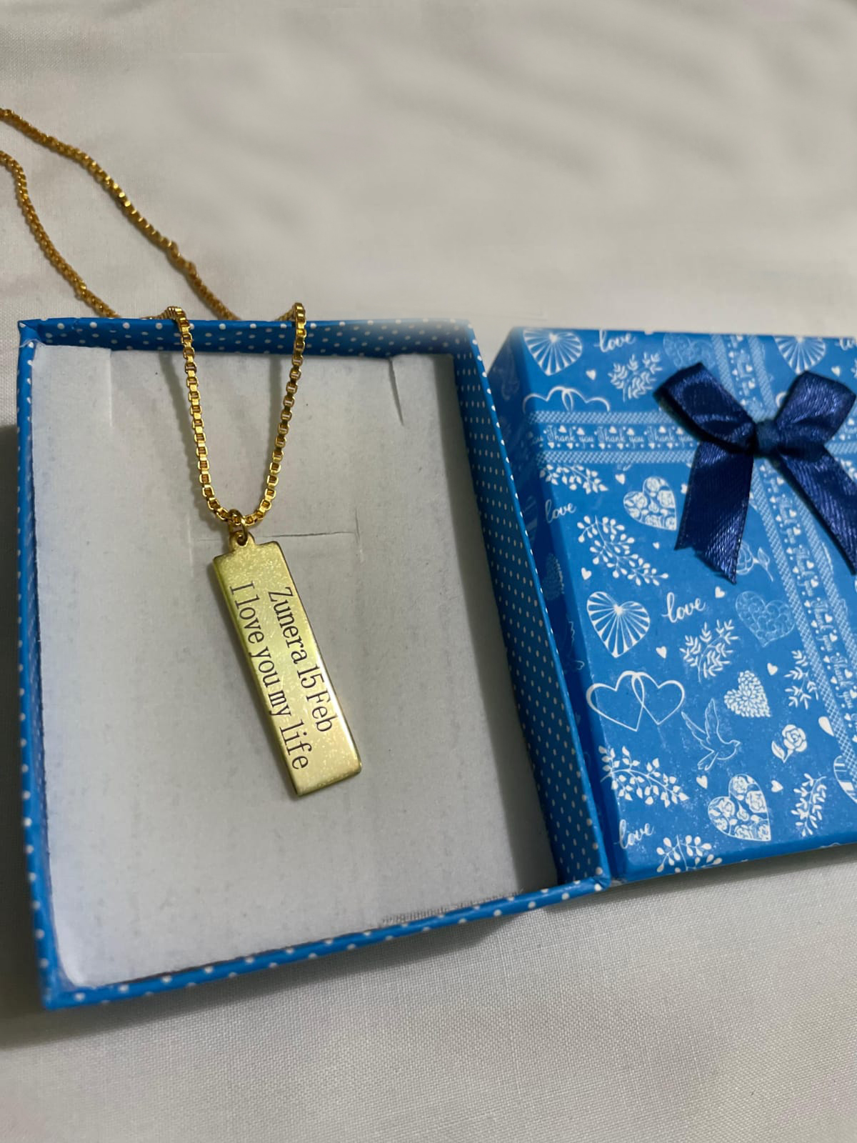 Customized Jewelry Rectangle Name Pendant with Gift Box | Gold | Silver - Image 2