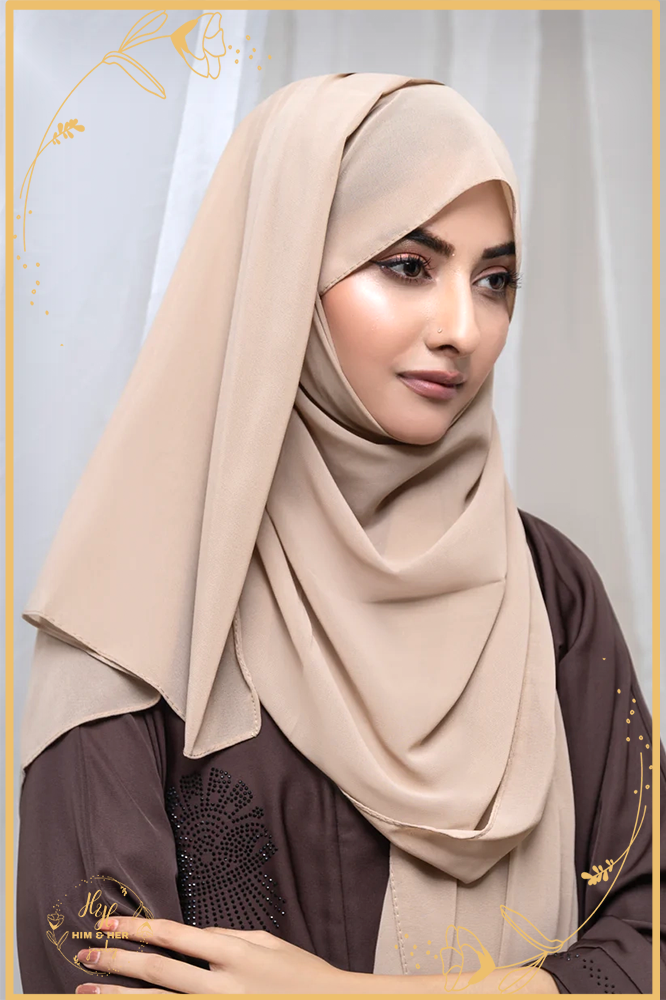Plain Gerogette Hijab (Beige)