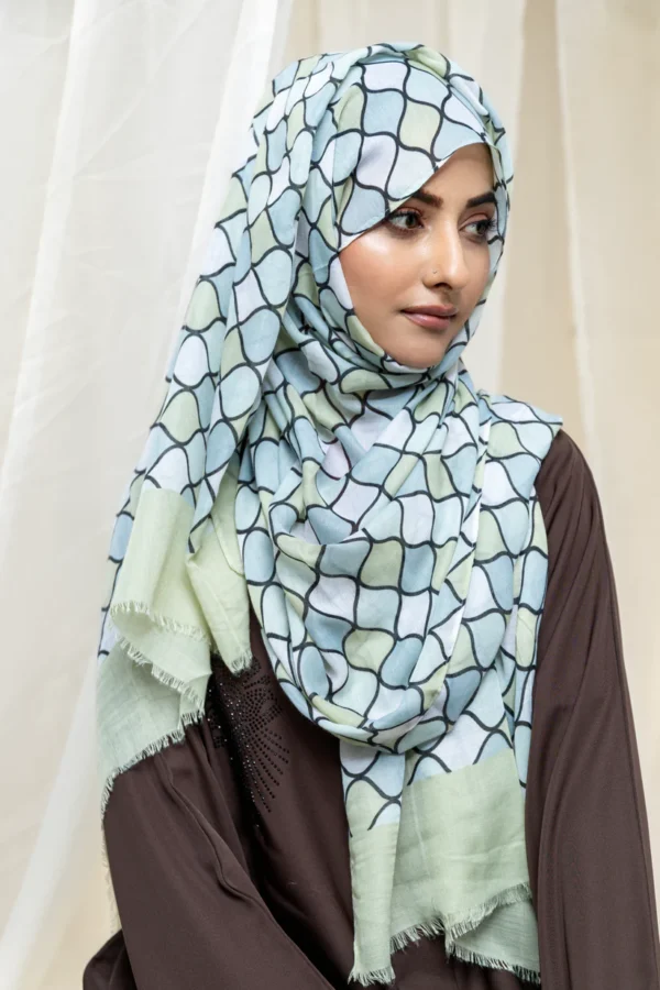 Arabi Lawn Hijab (Light Green) - Image 2