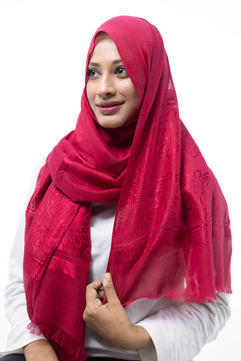 Moonlit Grace Hijab (Red) - Image 2