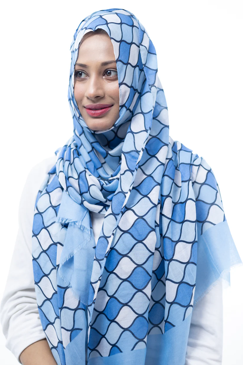 Arabi Lawn Hijab (Blue) - Image 2
