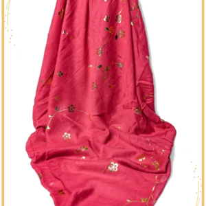 Golden Foil Lawn Hijab (Crimson)