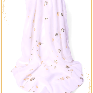 Golden Foil Lawn Hijab (White)
