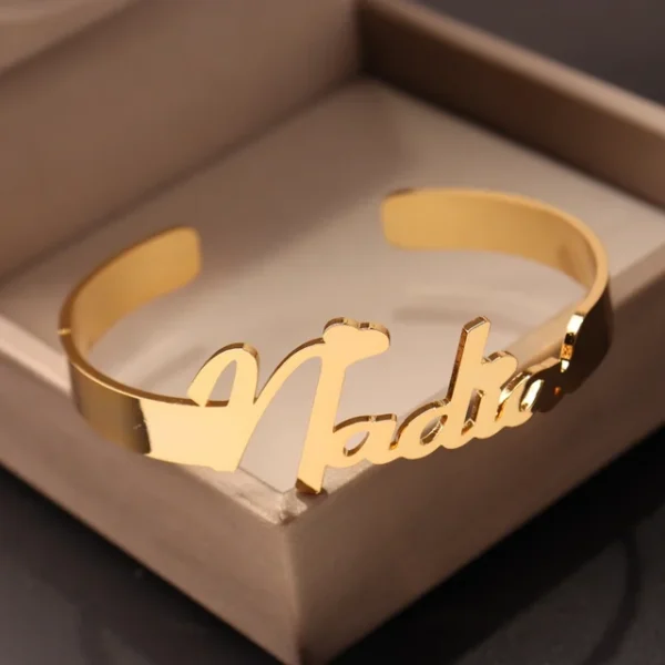 Custom Jewelry Bracelet Name with Bangle | Gold & Silver - Image 7
