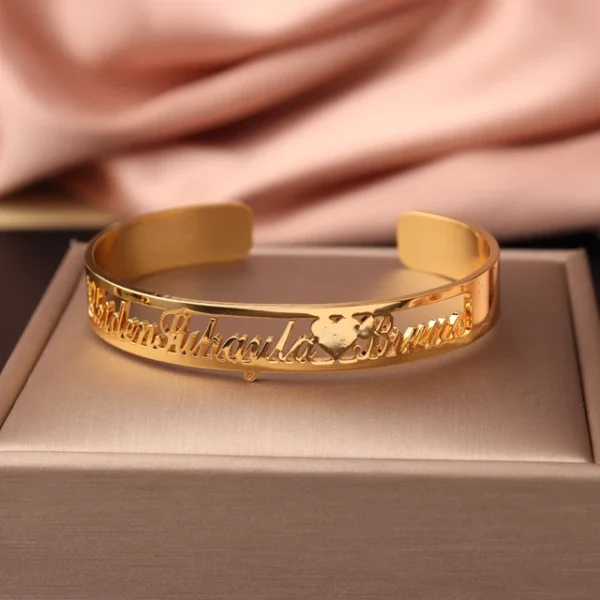 Custom Jewelry Bracelet Name with Bangle | Gold & Silver - Image 4