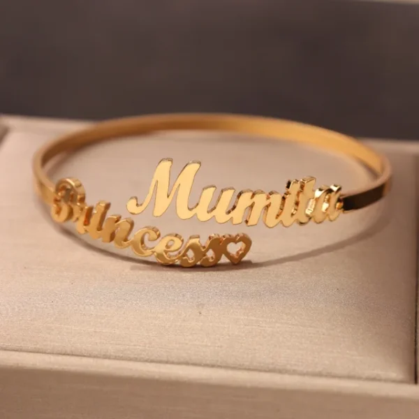 Custom Jewelry Bracelet Name with Bangle | Gold & Silver - Image 6